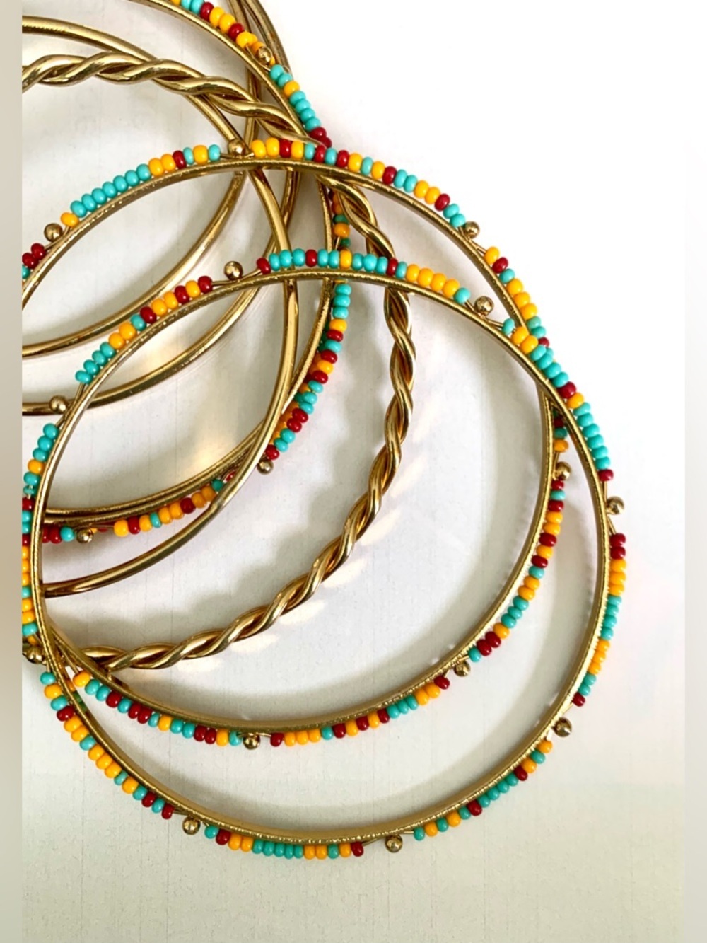 Set of 8 Vibrant Bangle Bracelets Bohemian Large